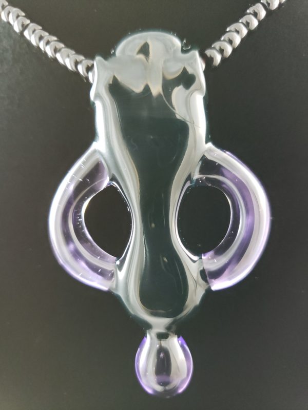 Glass Alien Creature Pendant back view 42