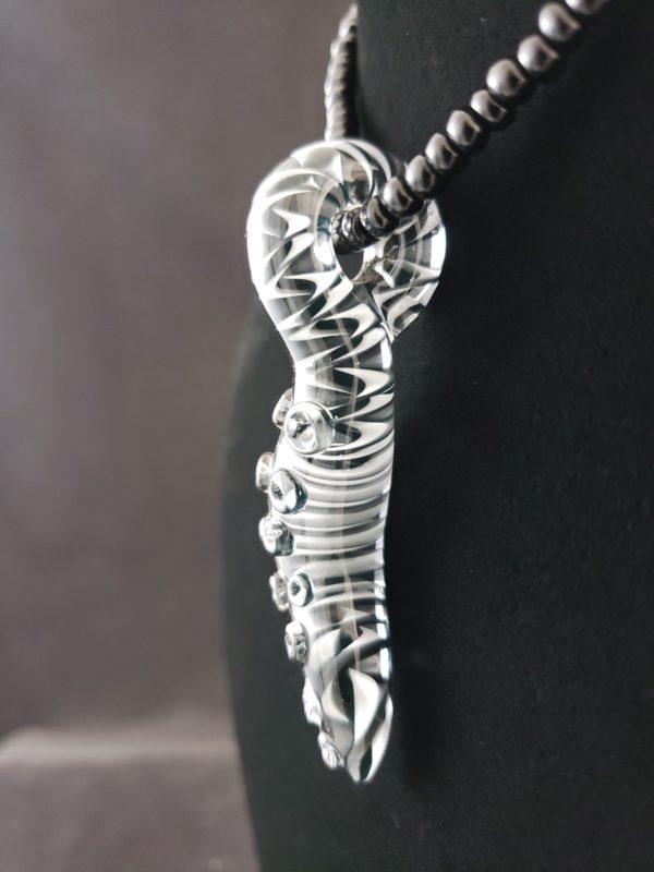 Glass Sea Creature Tentacle Pendant left side view 37