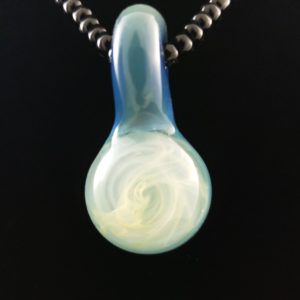 sky blue galaxy glass silver fume pendant cloudy storm