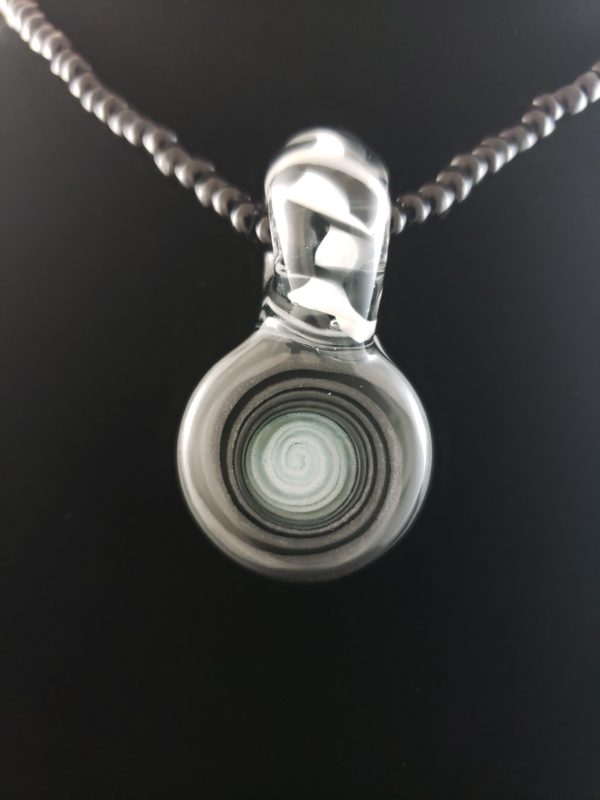 Galaxy Glass Silver Fume Pendant back view 133