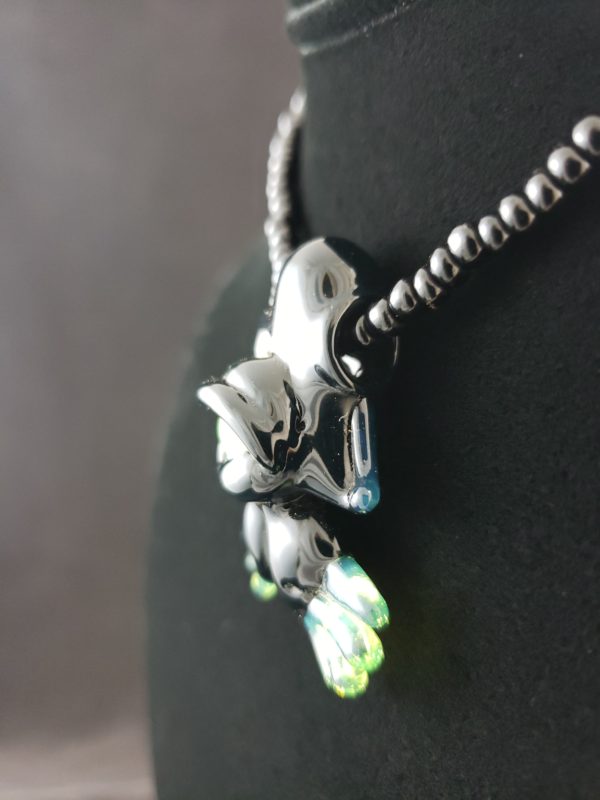 Glass Alien Creature Pendant left side view 46