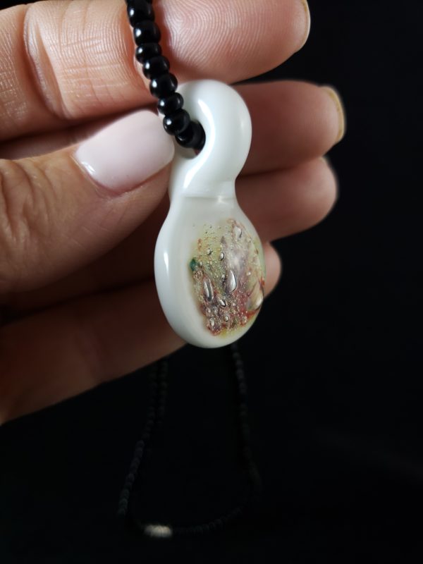 Glass Frit Round Pendant right side view 96