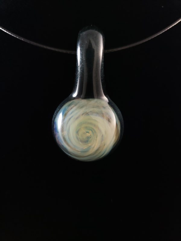 glass galaxy silver fume pendant hurricane eye of the storm