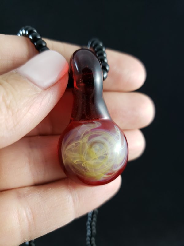 Glass Galaxy Silver Fume Pendant hand front view 116