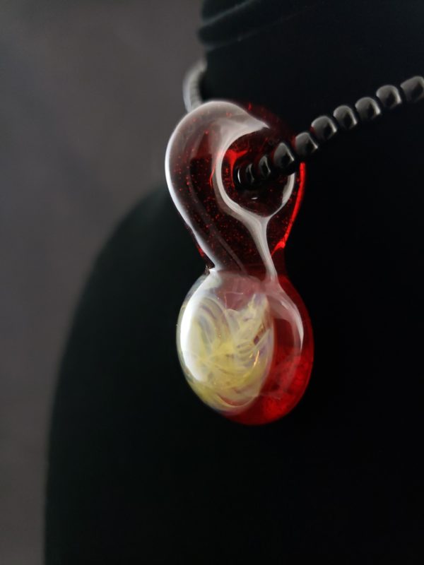 Glass Galaxy Silver Fume Pendant left side view 116