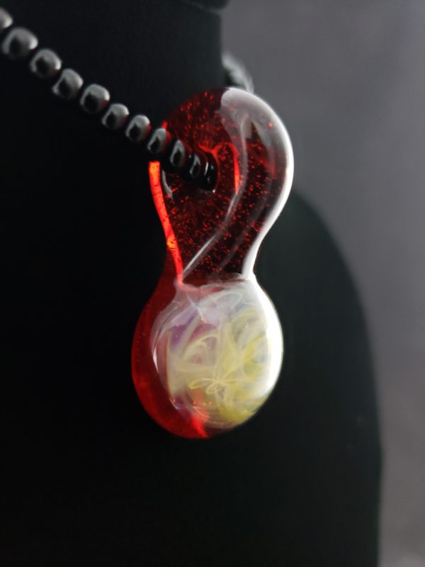 Glass Galaxy Silver Fume Pendant right side view 116