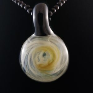 round galaxy glass silver fume jewelry pendant storm