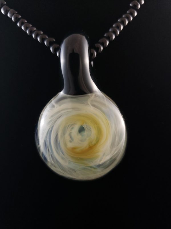 round galaxy glass silver fume jewelry pendant storm