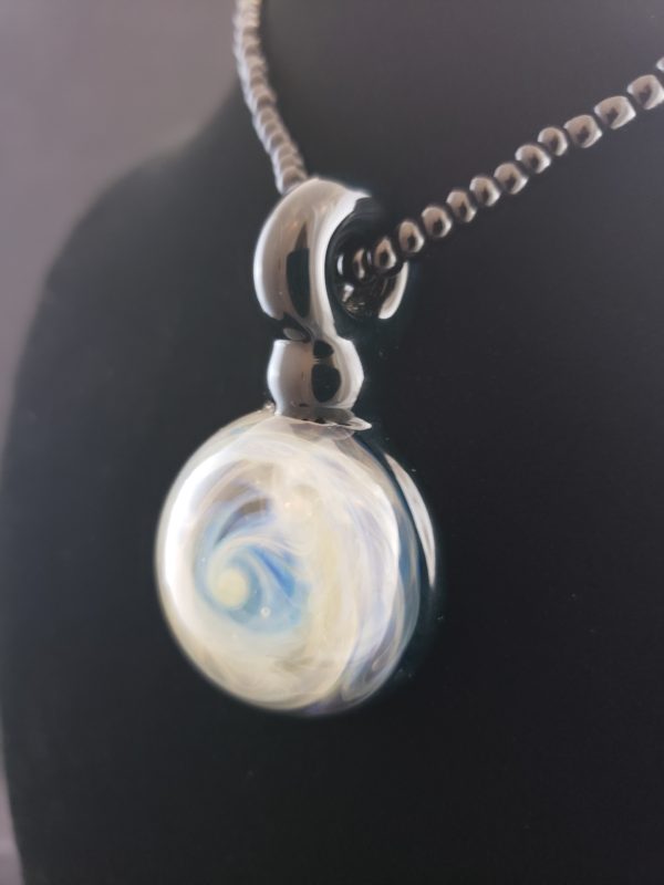 Large Galaxy Glass Silver Fume Pendant left side view 121