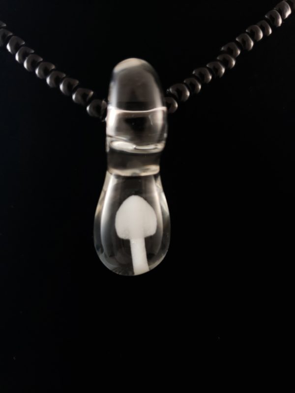 White Mushroom Glass Pendant