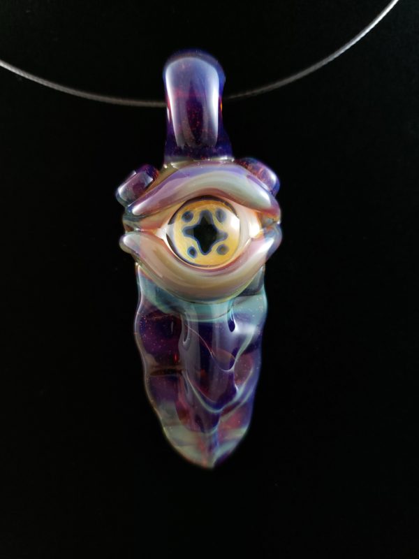 Glass Pendant Naruto One Tail Shikaku Eye Creature blue purple arrow head