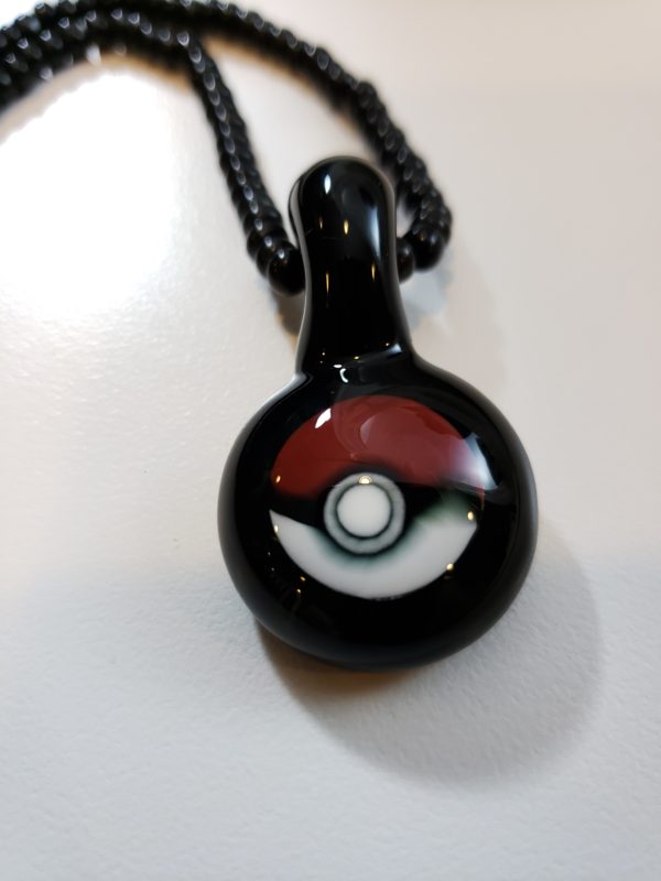 Glass Pokemon Ball Pendant white