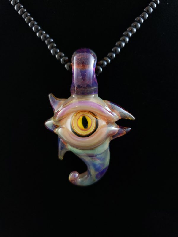 Glass Yellow Dragon Eye Sea Creature Pendant